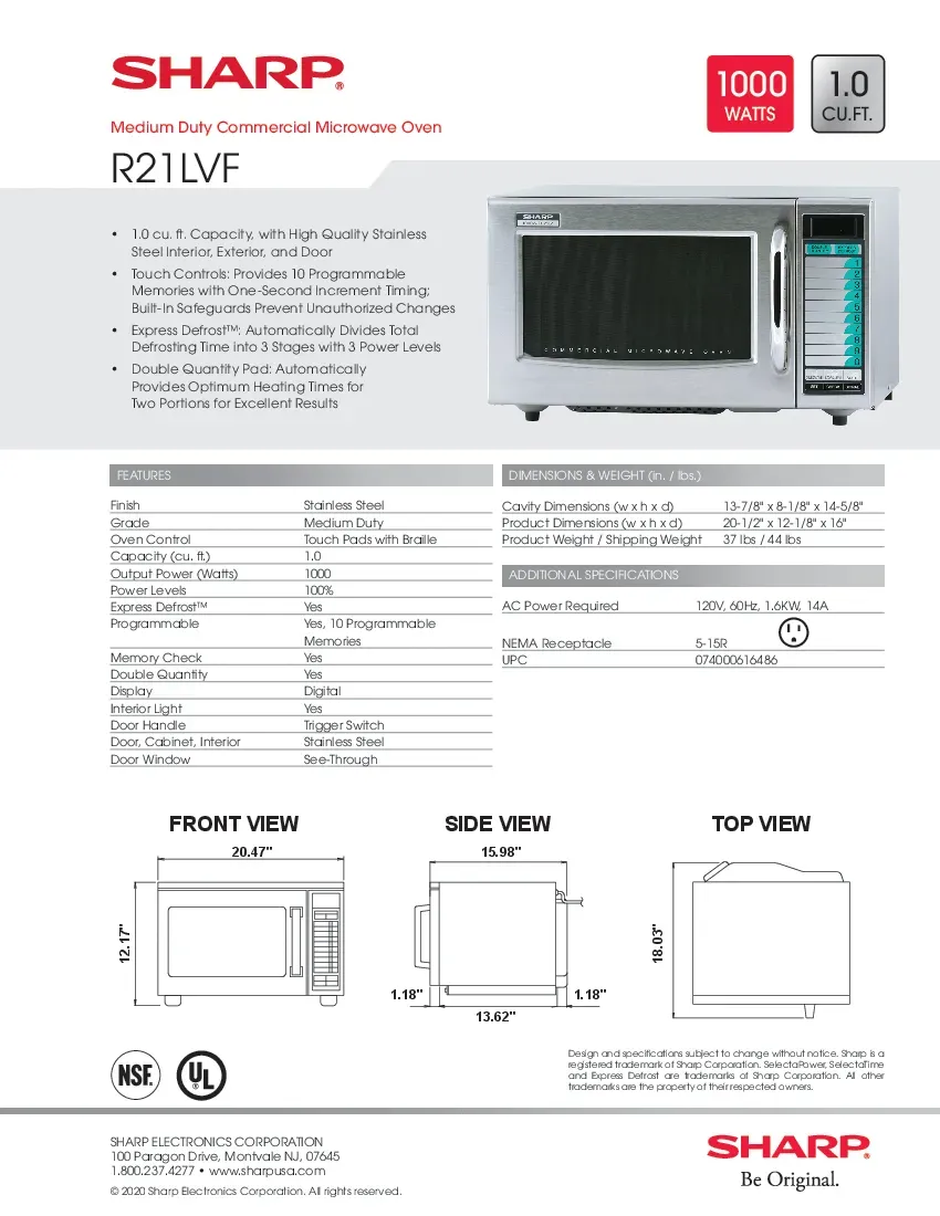 sharp-r21lvf-microwave-oven-120v-medium-duty-1000-watts-specsheet-260719d7iw5x.pdf